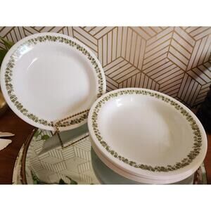 Vintage PAIR Corning Corelle Crazy Daisy Spring Blossom Flat Rimmed Soup Bowl